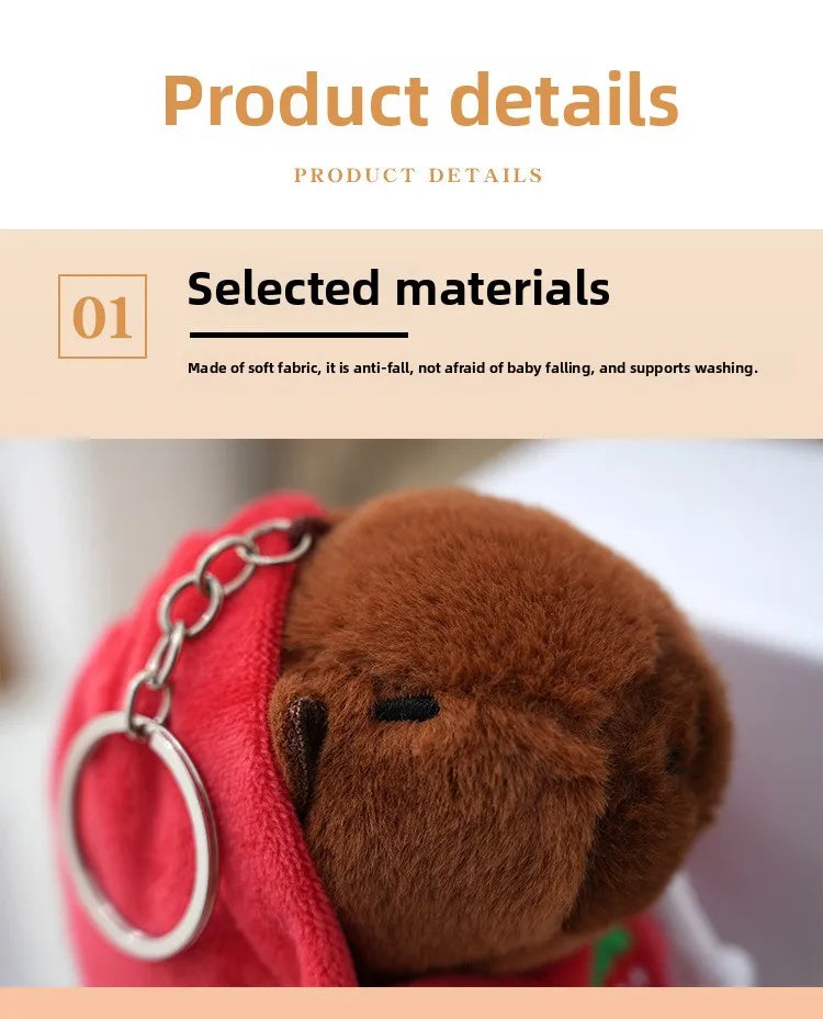 Cute Cartoon Capybara Pendant Plush Toy Doll Bag Hanging Ornaments Cute Kapila Keychain Doll Car Pendant Desktop Doll Ornaments