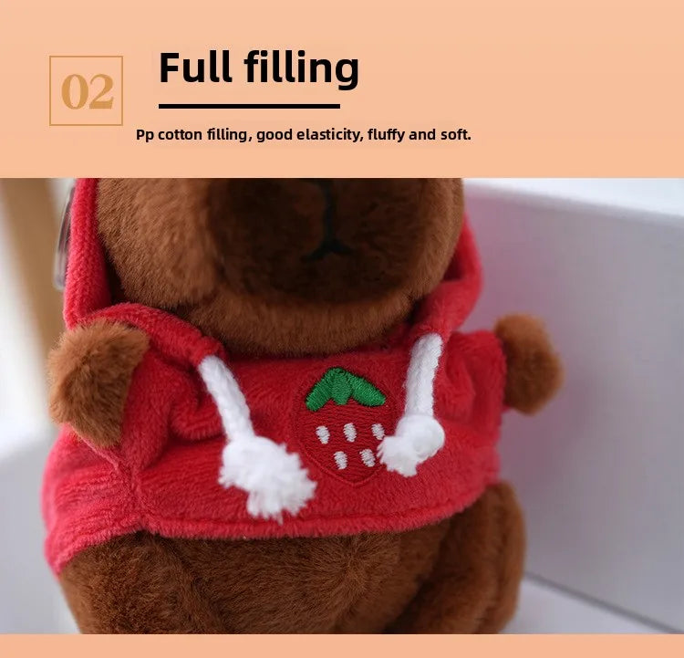 Cute Cartoon Capybara Pendant Plush Toy Doll Bag Hanging Ornaments Cute Kapila Keychain Doll Car Pendant Desktop Doll Ornaments